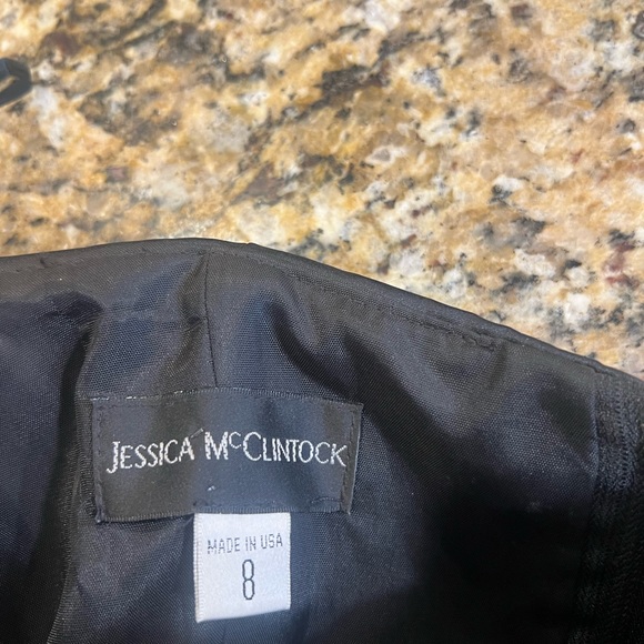 Jessica McClintock Black w/ white lace dress. Size 8 - Picture 3 of 6
